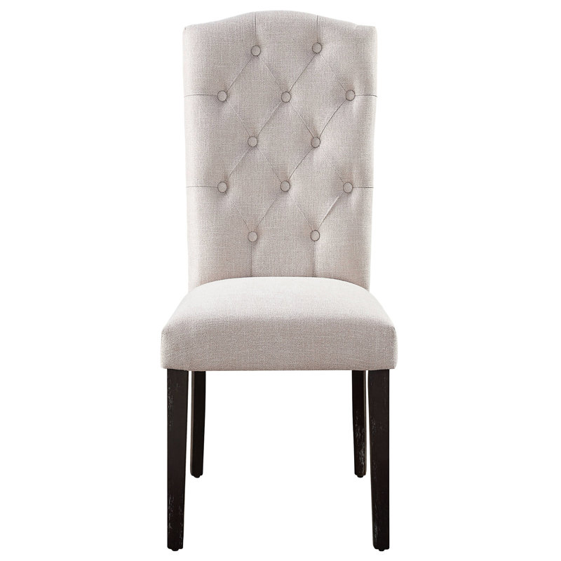 Chaises d'appoint modernes en lin beige (de 2 élégantes pour la salle à manger (2