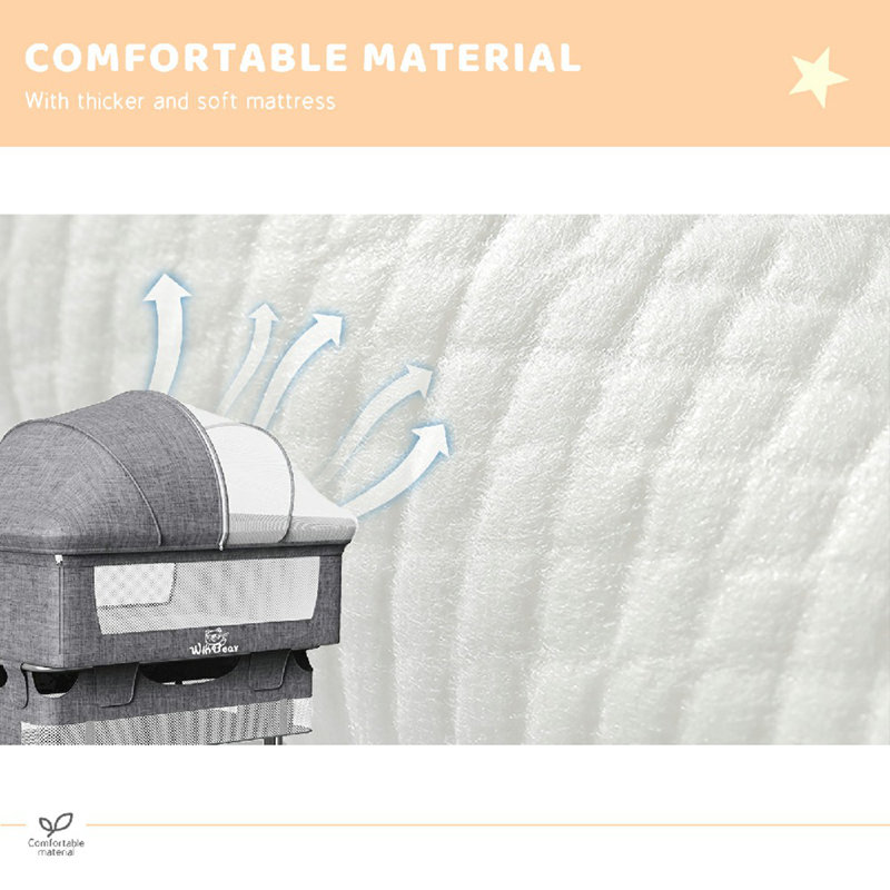 Lit de bébé pliable, Gris
