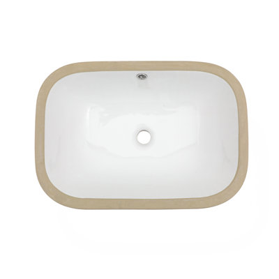 22" X 15" X 8.3" White Ceramic Undermount Bathroom Sink With Overflow(Includes Only The Bathroom Sink)