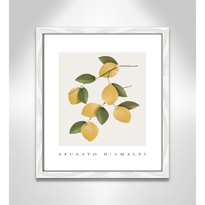 Amalfi Lemons - cadre photo, impression, H 41,5 po x l 29,5 po x P 0,75 po, Cadre blanc