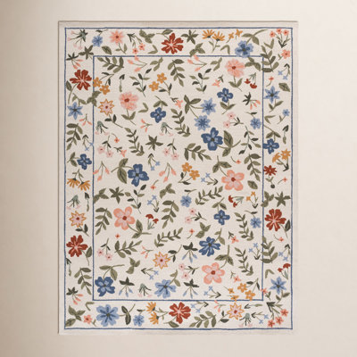 Hand-Tufted Wool Floral Outdoor Rug