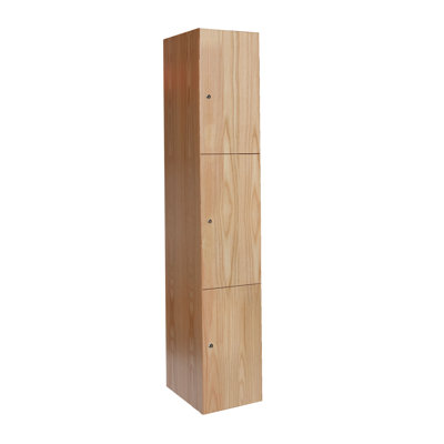 All-Wood Club Solid Wood 3 - Tier School Locker
