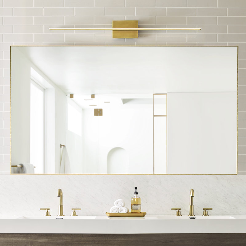 Span 1 - Light LED Bath Bar, 3000, Plated Brass