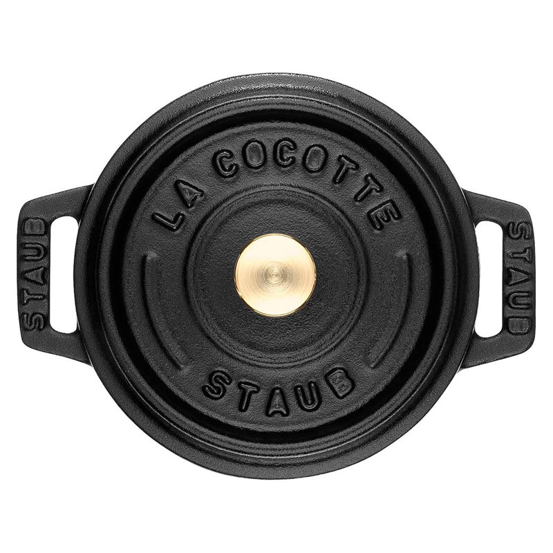 La Cocotte Cast Iron Round Cocotte, 0.25 quarts, Black Matte