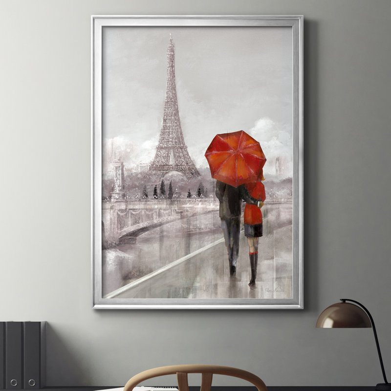 «Modern Couple in Paris», reproduction de cadre photo sur toile, Argent, H 30,5 po x l 42,5 po x P 1,5 po