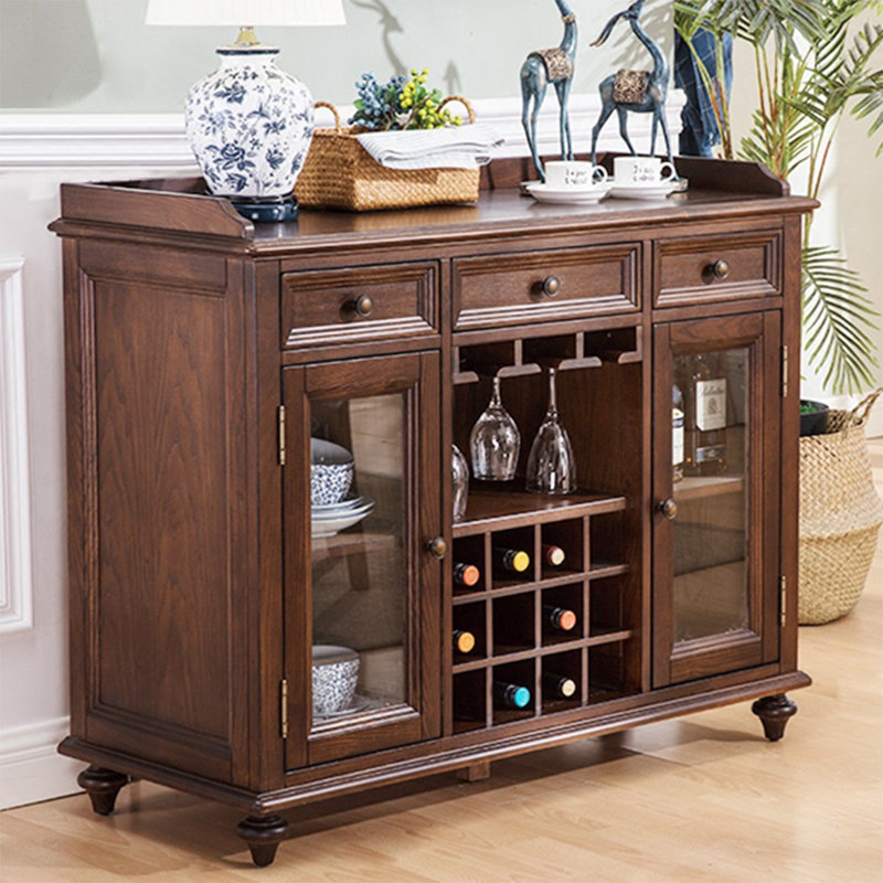 American Style Ash Wood Multi-Functional Bar Cabinet
