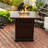 28" Propane Gas Fire Pit Table, 50000 BTU Square Steel Fire Pit For Outside Patio Deck Garden Courtyard-Brown