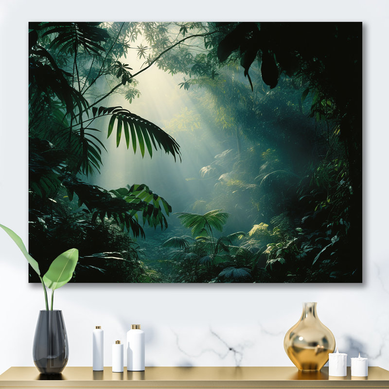 «Jungle S Verdant Embrace», reproduction sur toile, Toile tendue, H 24 po x l 32 po