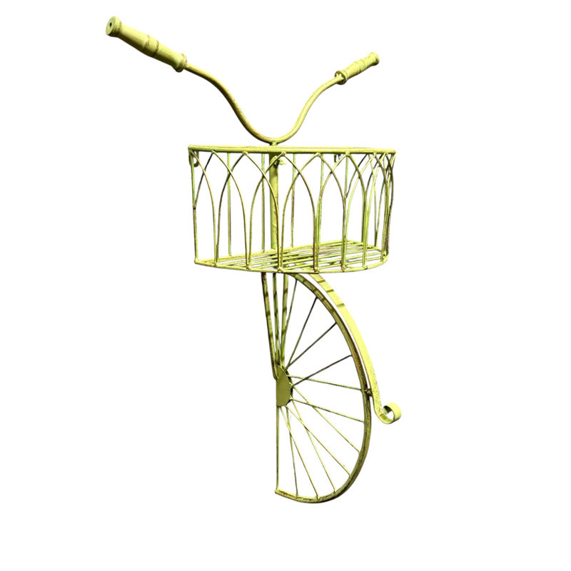 Bicycle Metal Garden Wall Planter, Green
