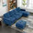 110" Lshape Convertible Sectional Sofa Couch With Movable Ottoman-1769833665