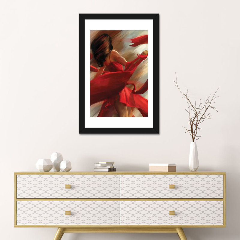 «Beauty in Motion», impression sur toile, H 32 po x l 24 po x P 1 po, Papier d'art encadré noir, Blanc