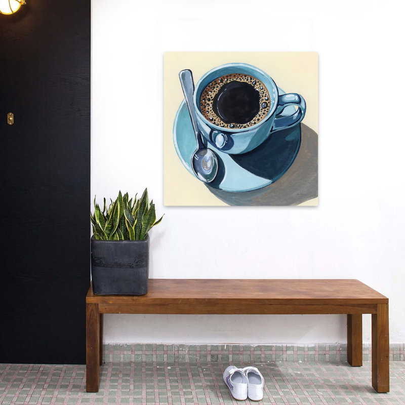 Café noir avec art contemporain Crema, H 32 po x l 32 po