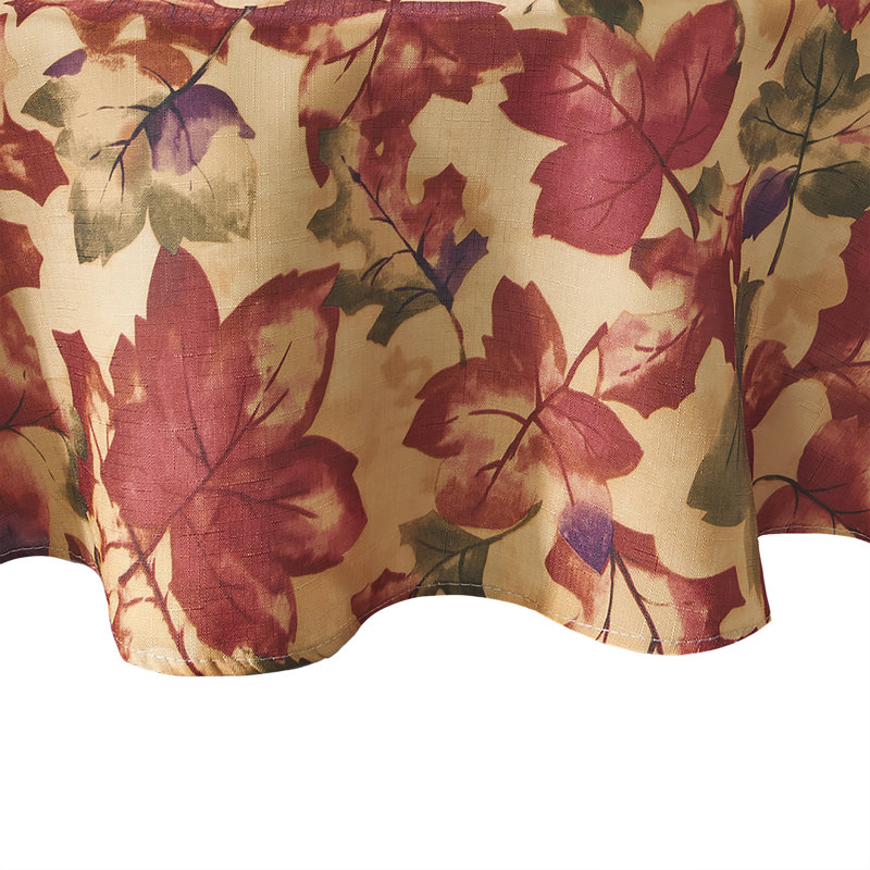Coffman Floral Thanksgiving Tablecloth, 70" W Round