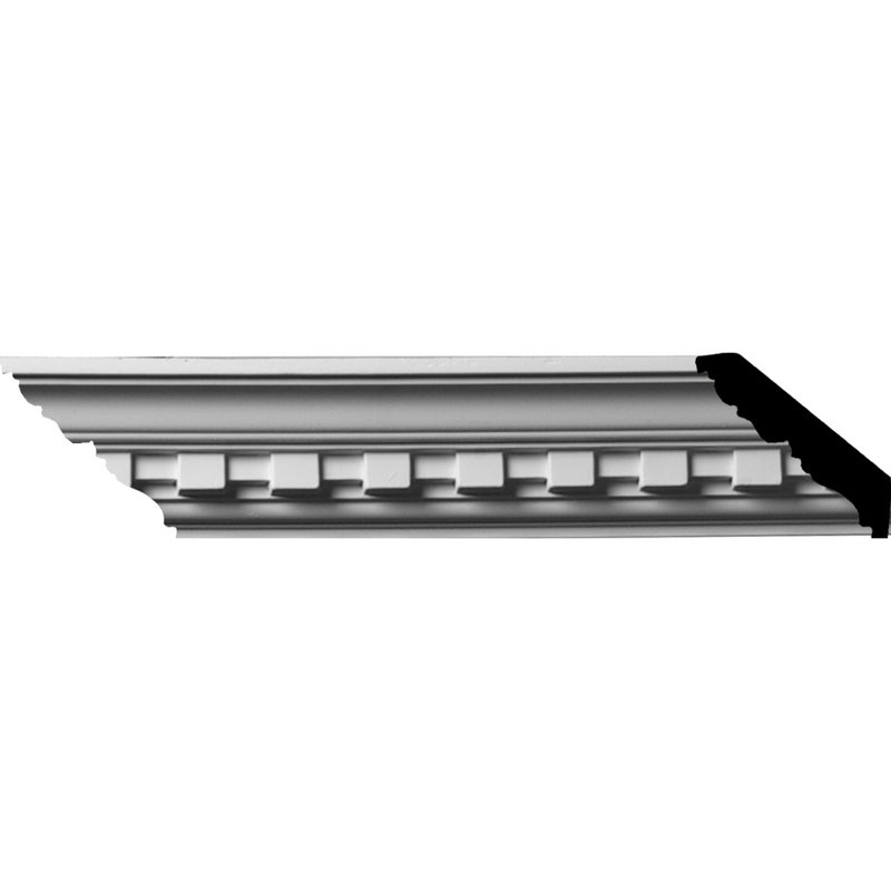 Primed White Polyurethane Dentil Crown Moulding 94.5"