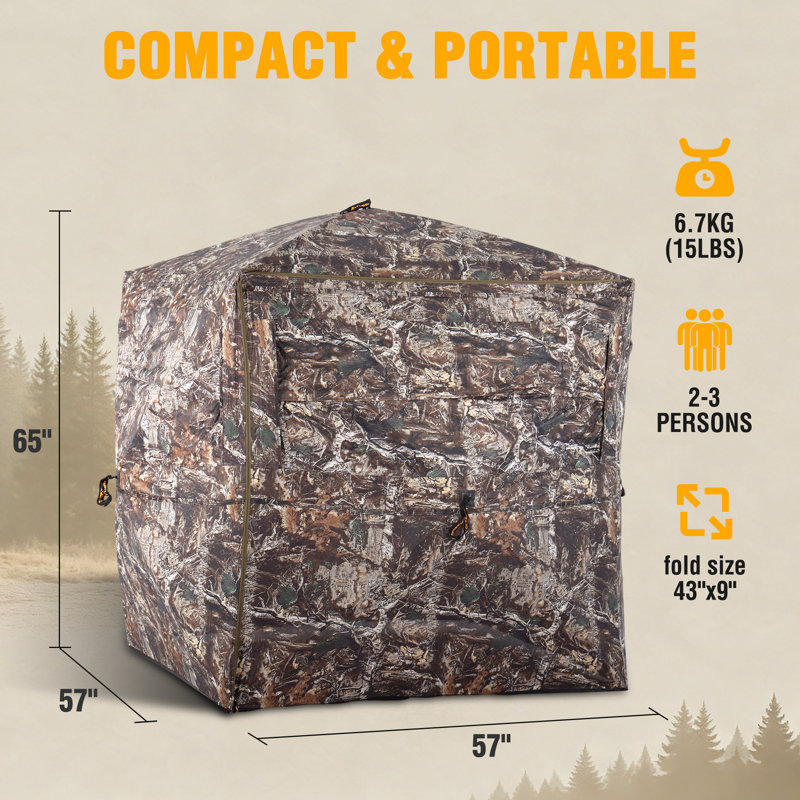 Store de chasse, store de sol transparent 270/360 pour la chasse au cerf, 3-4 Person