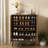 Modern 5-Tier 20 Pair Shoe Storage Cabinet With Adjustable Shelves - Textured Fluted Design, Moisture-Resistant For Entryway & Bathroom-1547952105