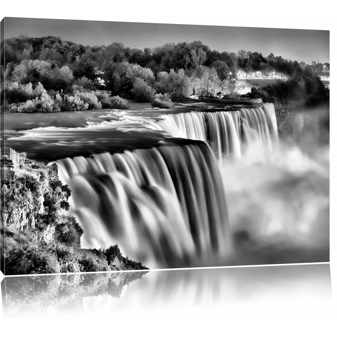 Leinwandbild Majestätische Niagara Fälle in Monochrom