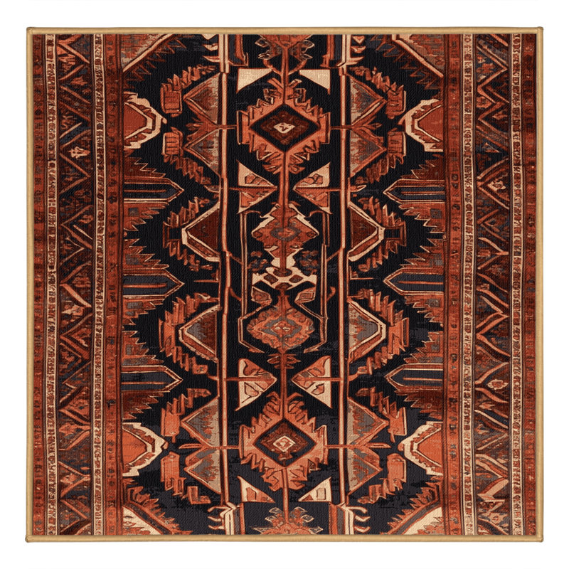 Tapis brun lavable à la machine, Carré 4 pi
