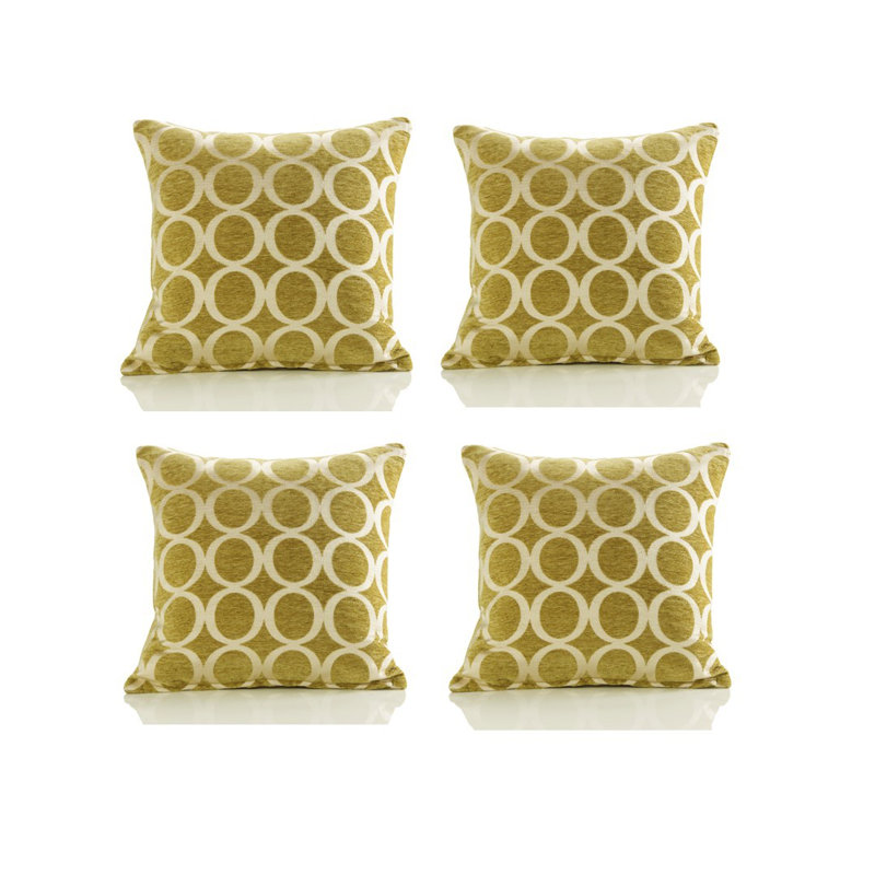 Broward Oh Geometric Cushion with Filling, Lime, 45cm H x 45cm W x 15cm D