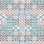 Tapis géométrique bleu / rouge / blanc en polyester tissé à la machine 3 pi 11 po x 5 pi 11 po Argonne