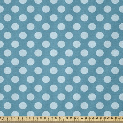 Ambesonne Teal Fabric By The Yard, Retro Style Pattern With Polka Dots Soft High Seas Colored Pale Blue Spots Blots -  East Urban Home, 7A0DF125C2E14871817B403A95ACA27C