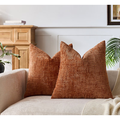 Textured Chenille Throw Pillow Covers  