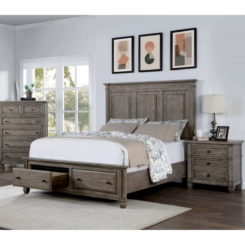 Table de chevet 3 tons gris chaud chaleureux