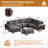 8pcs Compression Module Sectional With Bookshelf Ottoman-1478187397