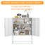 Buffet en métal, armoire de rangement moderne avec 2 tablettes, armoire d'appoint autoportante-770720897