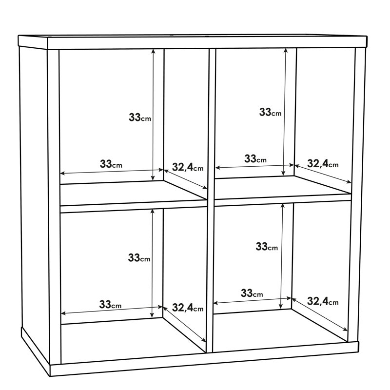 72.8cm H x 72.7cm W Standard Bookcase, Sand Oak