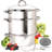 Cook N Home Basics 11 Quart Steam Canner Juice Extractor with Water / Cooking Pan, Mirror Satin Stainless Steel, Juice Pan, Strainer/Loading Pan, Lid, and Hose with Clamp-6996948