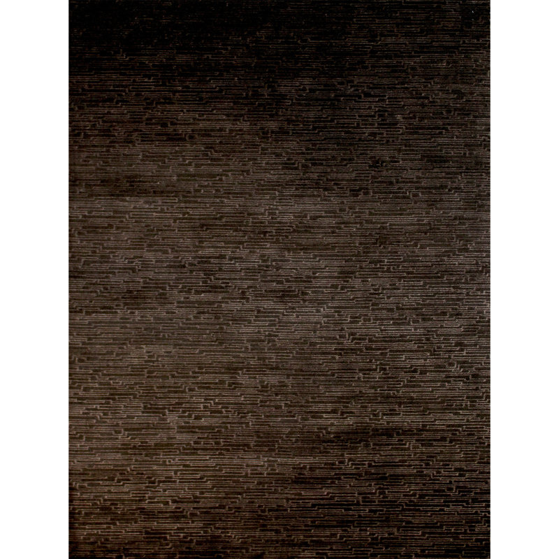 Hand Knotted Area Rug in Brown, Rectangle 6' x 9'
