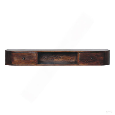 Solid Wood Lunar 2-Drawer Floating Console