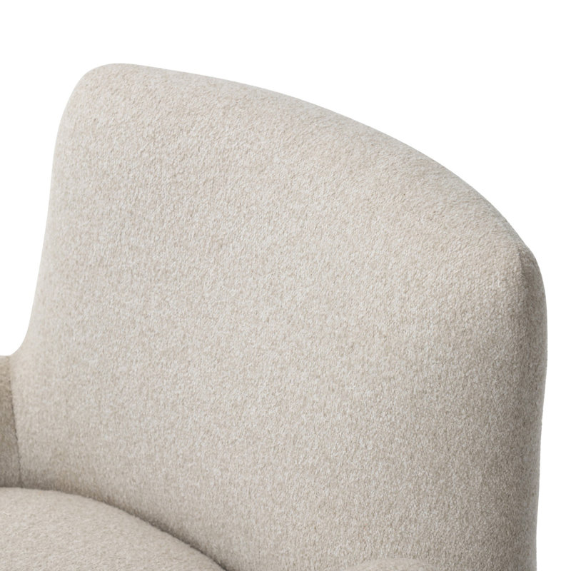 Reed Swivel Armchair, Crete Pebble Polyester