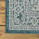 Moten Medallion Textured Weave Teal Blue/Gray Indoor/Outdoor Rug