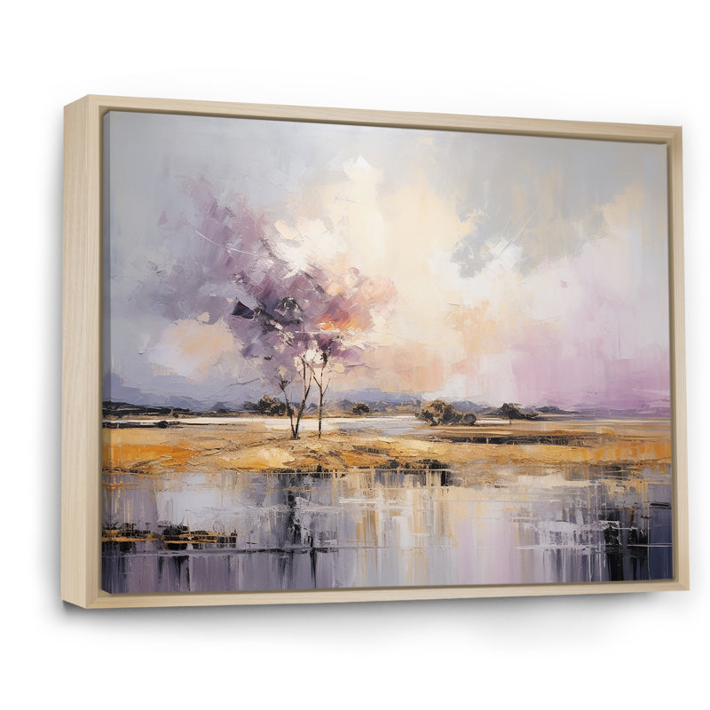 «Gray Lightning Storm Country Charm», reproduction sur toile, Cadre naturel flottant, H 12 po x l 20 po x P 1 po