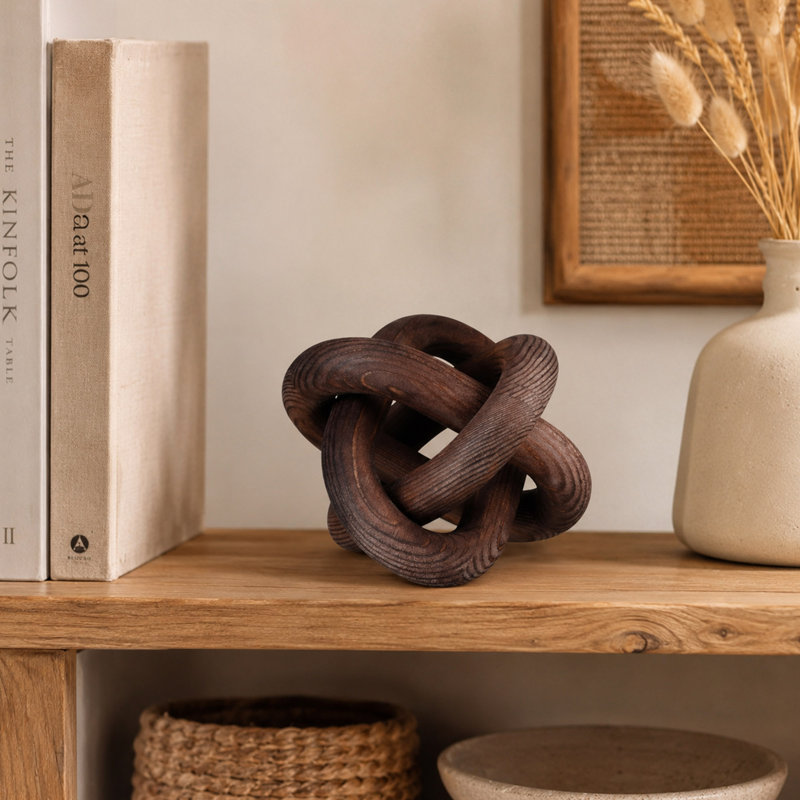 Chaîne à 3 maillons en bois naturel, décor de table rustique, noyer noir, Black Walnut