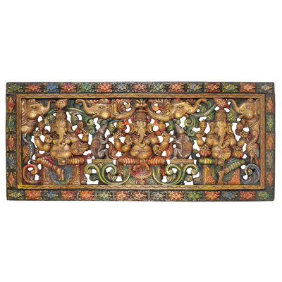 Panneau triple Ganesha avec treillis
