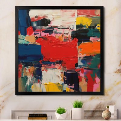 Red Blue Cubist Fusion