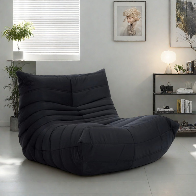 Retro minimalist caterpillar sofa, Black