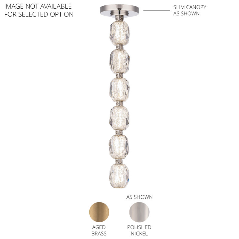 Seduction LED Pendant, 24" H x 2.63" W x 2.63" D, Polished Nickel, Slim