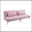 Canapé-lit de 71 po avec futon convertible avec pieds en métal doré (rose)