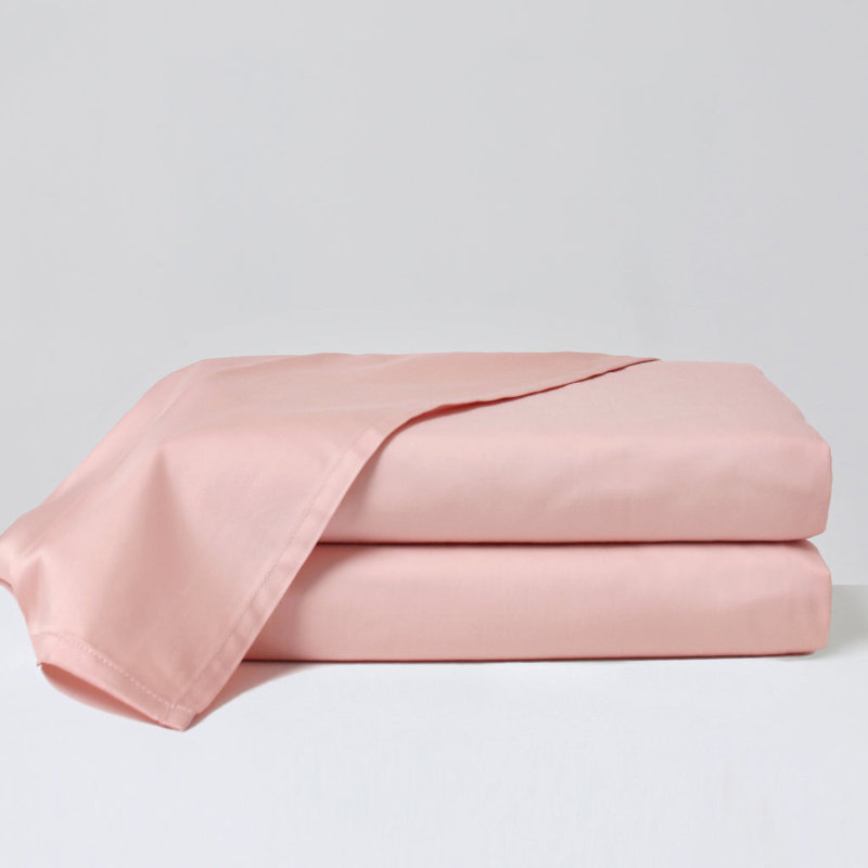 Cotton Blend No Pattern And Not Solid Color Flat Sheet, Twin Flat Sheet, Pink