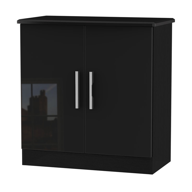 Rau 76cm W Chest of Drawers, Black Gloss