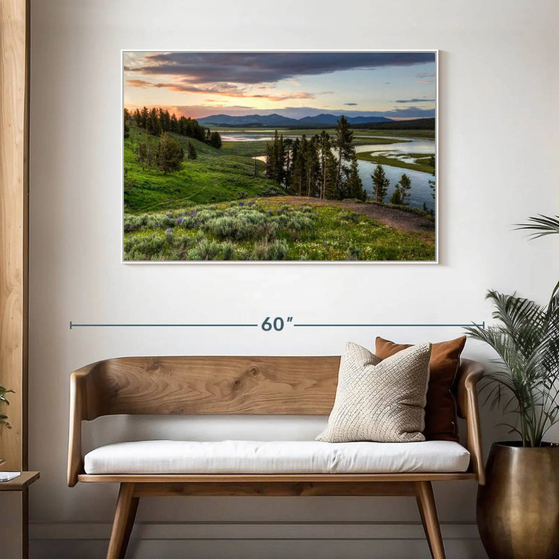 Hayden Valley Hills, Cadre flottant blanc, 46 po x 31 po