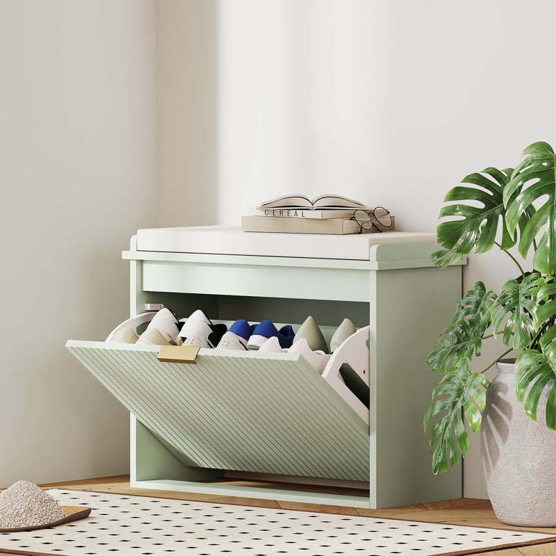 8 Pair Shoe Rack, 47.5cm H x 62cm W x 26cm D, Green