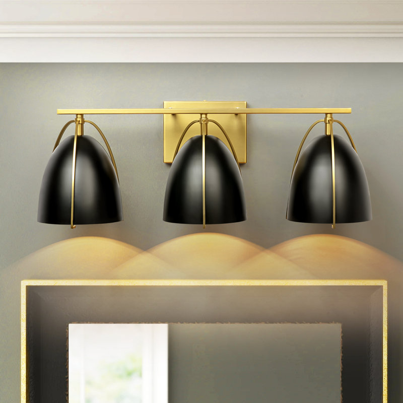  Éclairage de salle de bain à 3 lumières à intensité variable noir mat Raystar
