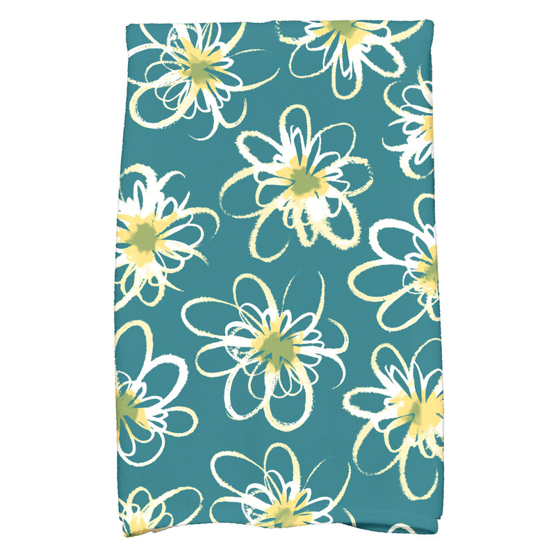 Torchon Slezak, Bleu sarcelle / blanc / vert