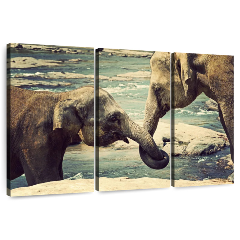 Asian Elephants, 20" H x 33" W