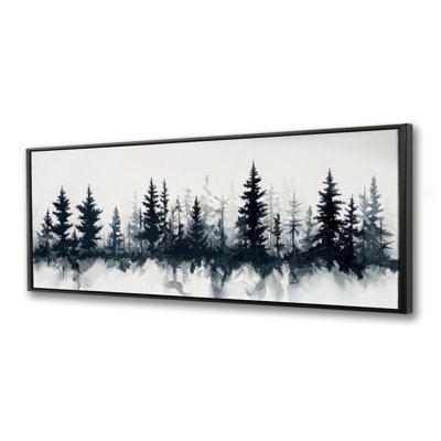 Tree Line - Beige Framed Canvas for Elegant Home Decor